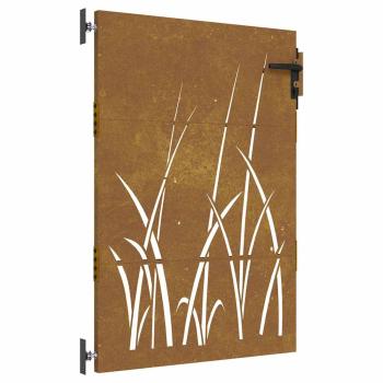 Gartentor 85x125 cm Cortenstahl Gras-Design
