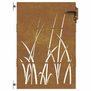 Gartentor 85x125 cm Cortenstahl Gras-Design