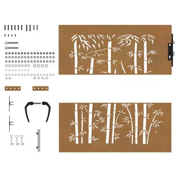 Gartentor 85x100 cm Cortenstahl Bambus-Design