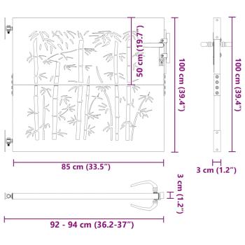 Gartentor 85x100 cm Cortenstahl Bambus-Design
