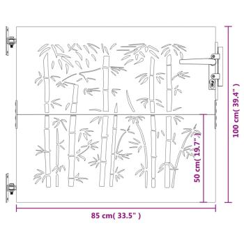 Gartentor 85x100 cm Cortenstahl Bambus-Design