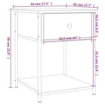 Nachttisch Schwarz 44x45x58 cm Holzwerkstoff