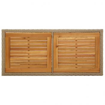 Gartentisch Beige Massivholz Akazie und Poly Rattan