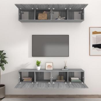 TV-Schränke 4 Stk. Grau Sonoma 80x30x30 cm Holzwerkstoff