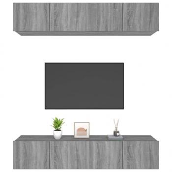 TV-Schränke 4 Stk. Grau Sonoma 80x30x30 cm Holzwerkstoff