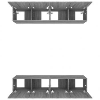 TV-Schränke 4 Stk. Grau Sonoma 80x30x30 cm Holzwerkstoff