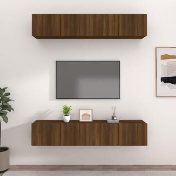 ARDEBO.de - TV-Schränke 4 Stk. Braun Eichen-Optik 80x30x30 cm Holzwerkstoff