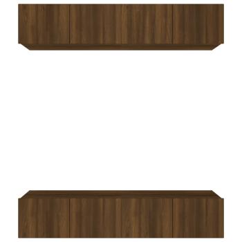 TV-Schränke 4 Stk. Braun Eichen-Optik 80x30x30 cm Holzwerkstoff
