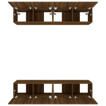 TV-Schränke 4 Stk. Braun Eichen-Optik 80x30x30 cm Holzwerkstoff