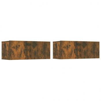 4-tlg. TV-Schrank-Set Räuchereiche Holzwerkstoff