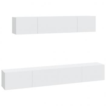 4-tlg. TV-Schrank-Set Weiß Holzwerkstoff