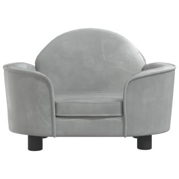 Hundebett Hellgrau 66x40x45 cm Samt