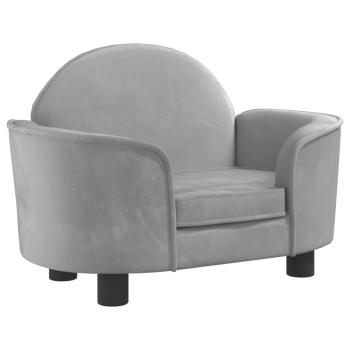 Hundebett Hellgrau 66x40x45 cm Samt