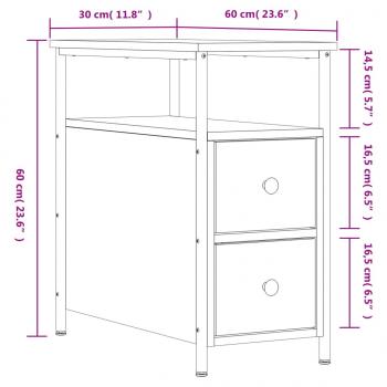 Nachttisch Grau Sonoma-Eiche 30x60x60 cm Holzwerkstoff