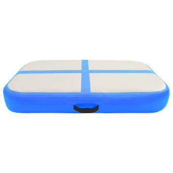 Aufblasbare Gymnastikmatte mit Pumpe 60x100x10 cm PVC Blau