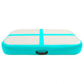 Aufblasbare Gymnastikmatte mit Pumpe 60x100x10 cm PVC Grün