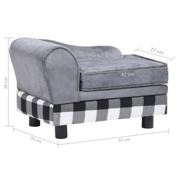 Hundesofa Grau 57x34x36 cm Plüsch
