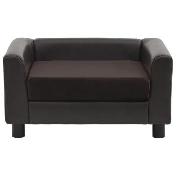 Hundesofa Braun 60x43x30 cm Plüsch und Kunstleder   