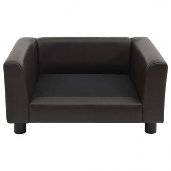 Hundesofa Braun 60x43x30 cm Plüsch und Kunstleder   