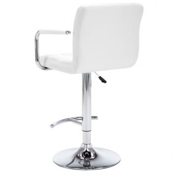 Barhocker 2 Stk. Weiß Kunstleder 
