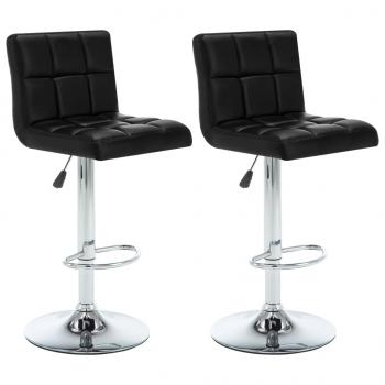 ARDEBO.de - Barhocker 2 Stk. Schwarz Kunstleder 