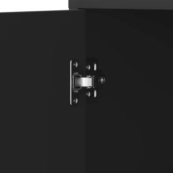 Badezimmerschrank Schwarz 30x30x183,5 cm Holzwerkstoff
