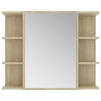 ARDEBO.de - Bad-Spiegelschrank Sonoma-Eiche 80x20,5x64 cm Holzwerkstoff