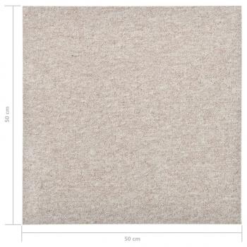 Teppichfliesen 20 Stk. 5 m² 50x50 cm Hellbeige