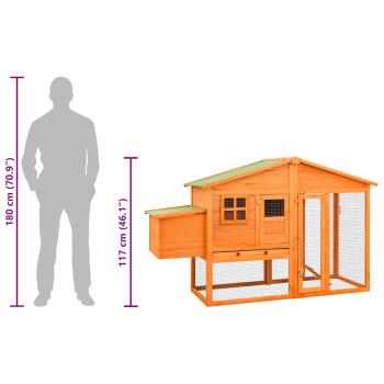Hühnerstall mit Legenest Tanne Massivholz 