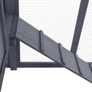 Hühnerstall mit Legenest Grau und Weiß Tanne Massivholz 