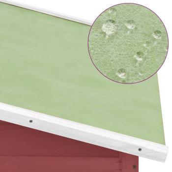 Hühnerstall mit Legekasten Rot und Weiß Tanne Massivholz 