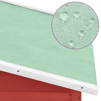 Hühnerstall mit Legekasten Rot und Weiß Tanne Massivholz 