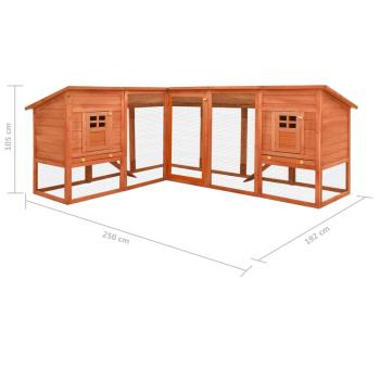 Kaninchenstall mit Freilauf Braun Tanne Massivholz  