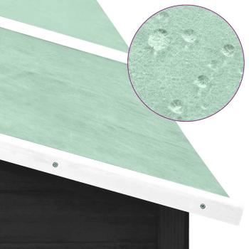 Kaninchenstall mit Freilauf Grau und Weiß Tanne Massivholz  