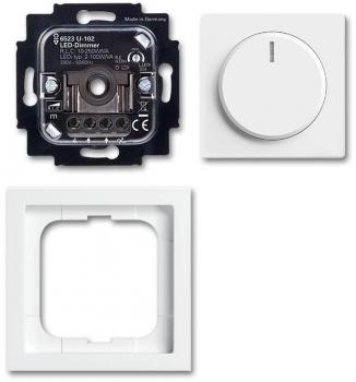 ARDEBO.de Busch-Jaeger 6523 UJ-84-102 Drehdimmer LED Komplettset, future linear, studioweiß glänzend (2CKA006512A0350)