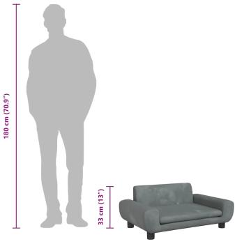 Hundebett Dunkelgrau 70x45x33 cm Samt