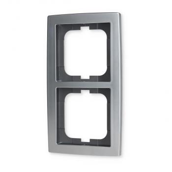 Busch-Jaeger 1722-80 Abdeckrahmen, Solo, 2-fach Rahmen, chrom matt (2CKA001754A4105)