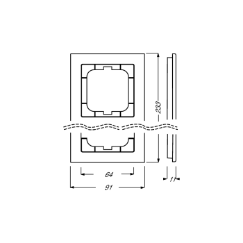 Busch-Jaeger 1723-281 Abdeckrahmen, Axcent, 3-fach Rahmen, schwarz (2CKA001754A4411)