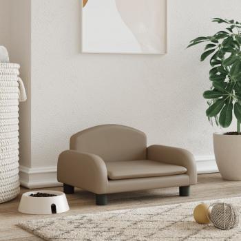 ARDEBO.de - Hundebett Cappuccino-Braun 50x40x30 cm Kunstleder