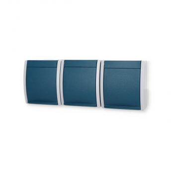 Busch-Jaeger 2300/3 EW-53 SCHUKO Steckdose, Ocean IP44, 3-fach, grau/blaugrün (2CKA002084A0698)