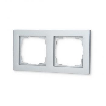 Gira 021225 Abdeckrahmen, 2fach, System 55 E2, Farbe alu