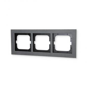 Busch-Jaeger 1723-298 Abdeckrahmen, 3-fach, Busch-axcent Pur, betongrau