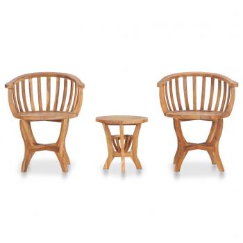 ARDEBO.de - 3-tlg. Garten-Bistro-Set Teak Massivholz