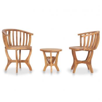 3-tlg. Garten-Bistro-Set Teak Massivholz