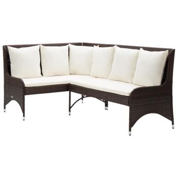 ARDEBO.de - Garten-Ecksofa 2-tlg. Poly Rattan Braun