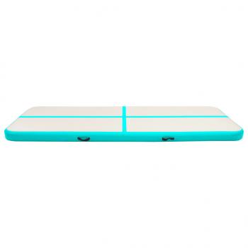 Aufblasbare Gymnastikmatte mit Pumpe 400x100x15 cm PVC Grün