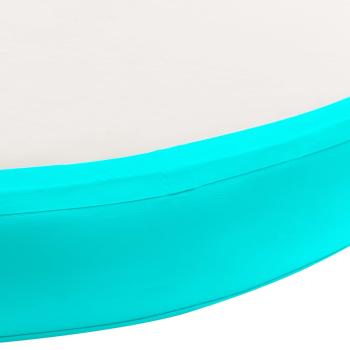 Aufblasbare Gymnastikmatte mit Pumpe 100x100x15 cm PVC Grün