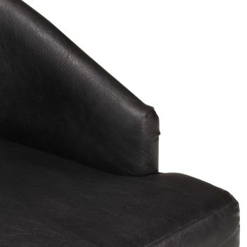 Esszimmerstühle 6 Stk. Schwarz Echtes Ziegenleder 