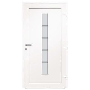 Haustür Aluminium und PVC Weiß 100x210 cm  