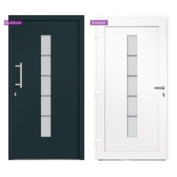 Haustür Aluminium und PVC Anthrazit 110x210 cm  